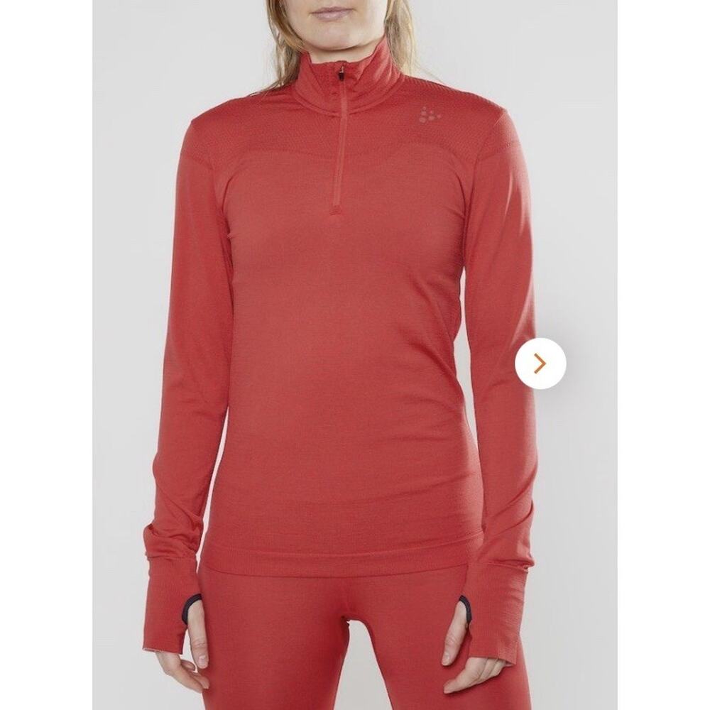 Craft L2 Insulation 1/4 Zip Womens S Red Cycling Running Long Sleeved Athleisure